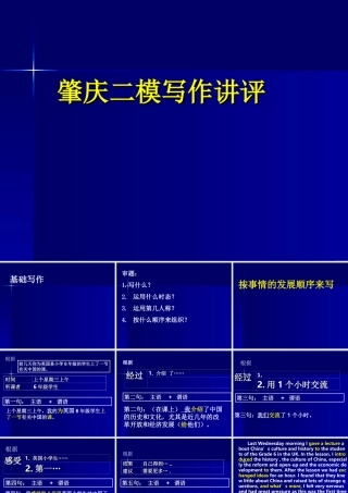 肇庆二模写作讲评 08年广东地区(韶关、肇庆等地区模拟试题分析 课件 考试策略) 08年广东地区(韶关、肇庆等地区模拟试题分析 课件 考试策略)