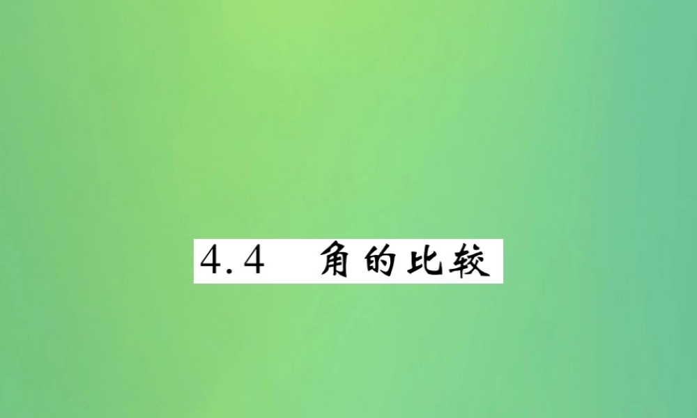 秋七年级数学上册 第四章 基本平面图形 4.4 角的比较练习课件 (新版)北师大版 课件