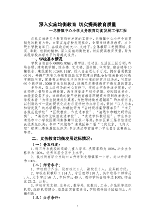 均衡区教育检查汇报材料