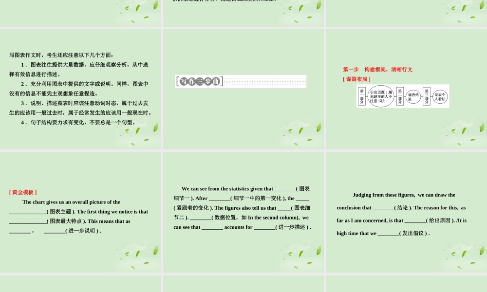 高考英语一轮复习 写作专题讲座 第十九讲 图表作文课件