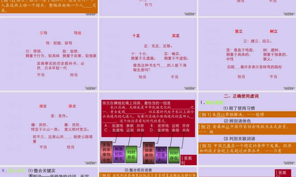 高考语文备考专题讲座 词语句子课件