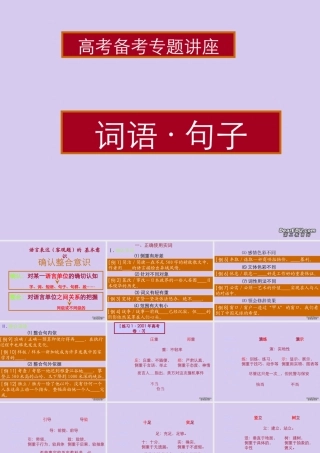 高考语文备考专题讲座 词语句子课件