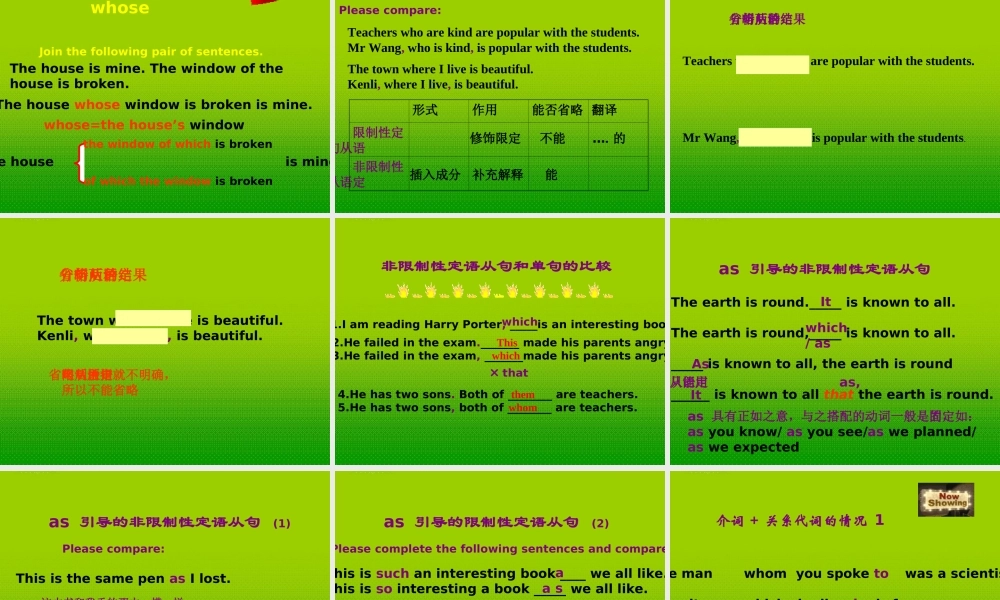 高中英语 的定语从句讲解课件 牛津版必修1 课件