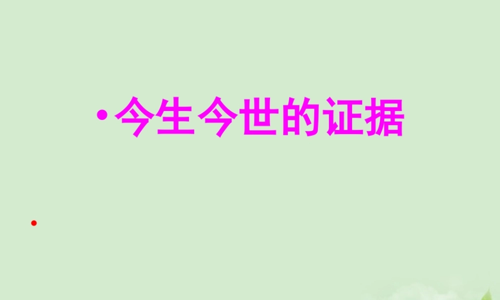 高中语文(今生今世的证据)课件3 苏教版必修1 课件