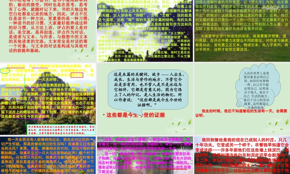 高中语文(今生今世的证据)课件3 苏教版必修1 课件