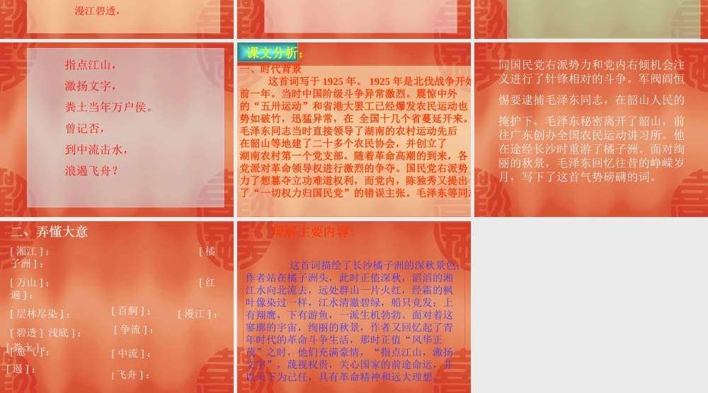 高中语文：11(沁园春 长沙)课件(1)(沪教版第一册) 课件