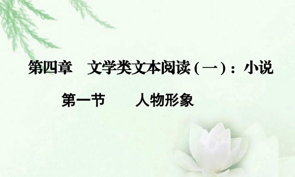 高中语文二轮复习 141 人物形象课件(新课标) 课件