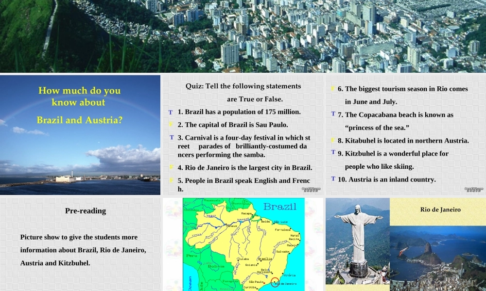 高二英语下学期Unit15 Destinations Reading新课标 人教版 课件