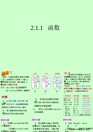 高中数学 211(函数) 课件一 新人教B版必修1 课件