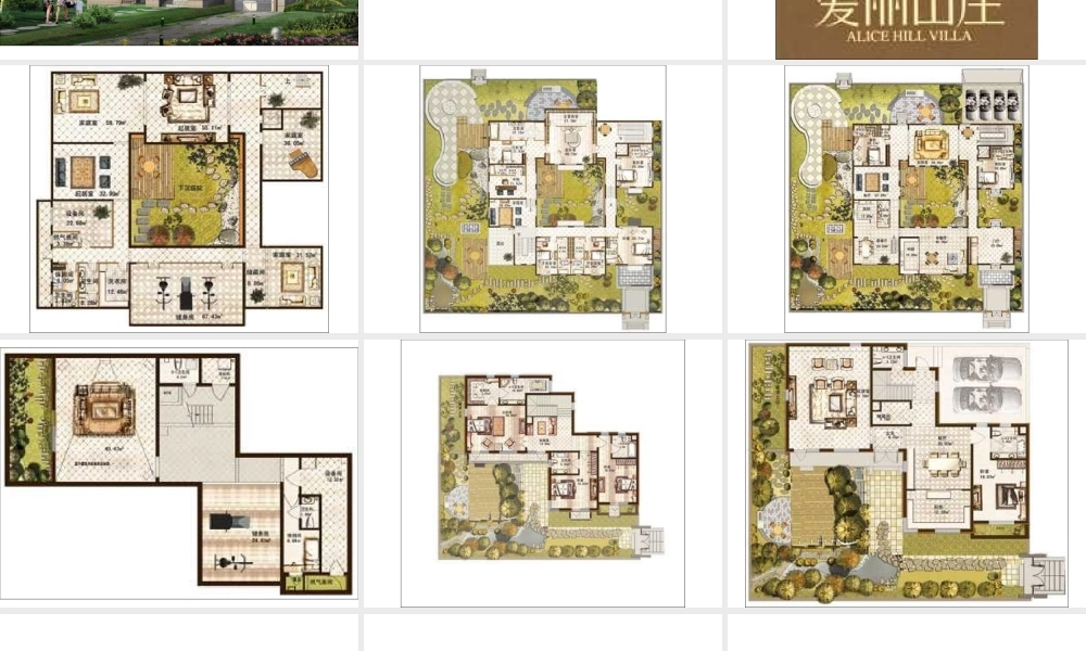 国内知名独栋别墅户型设计大观——总平、户型图、效果图等