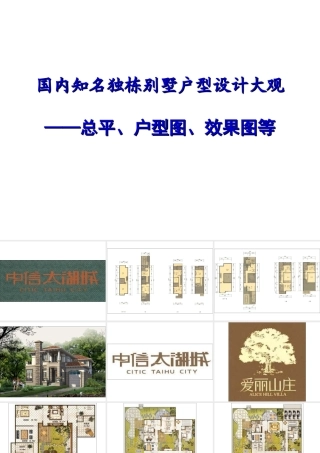 国内知名独栋别墅户型设计大观——总平、户型图、效果图等