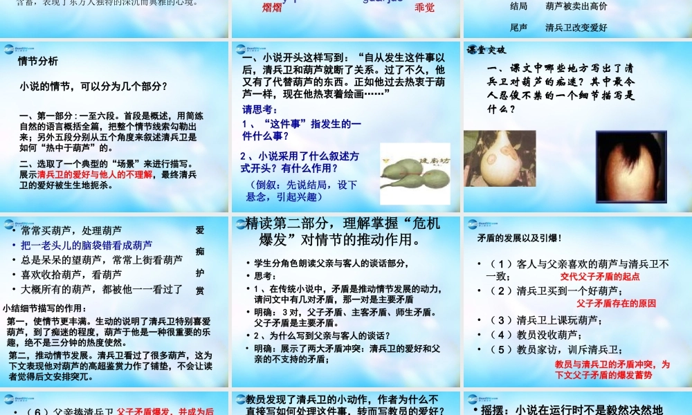 高中语文 外国小说欣赏 第五单元 清兵卫与葫芦课件  课件