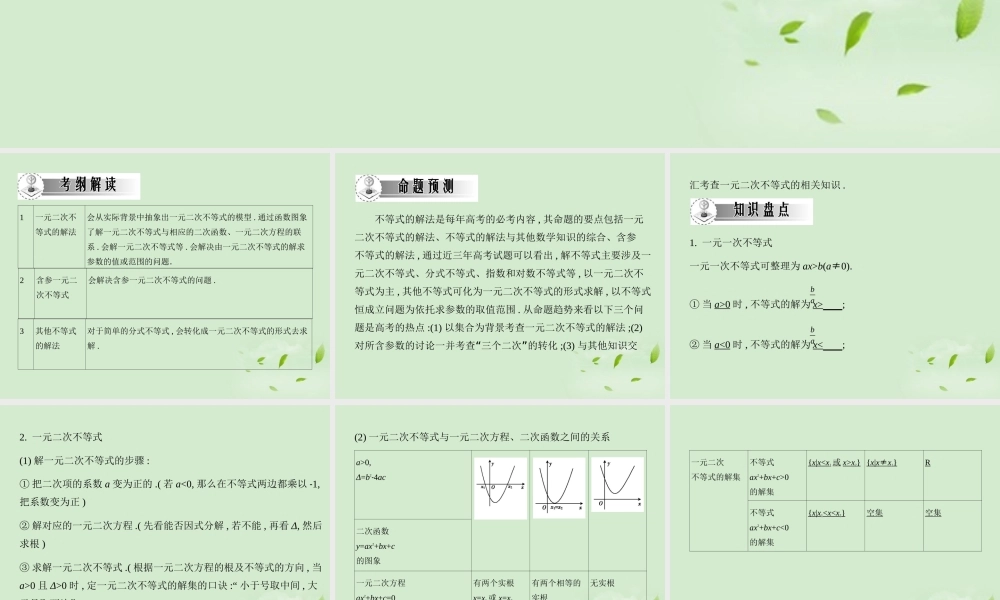 高三数学一轮复习 第六章不等式简单不等式的解法课件 文 课件