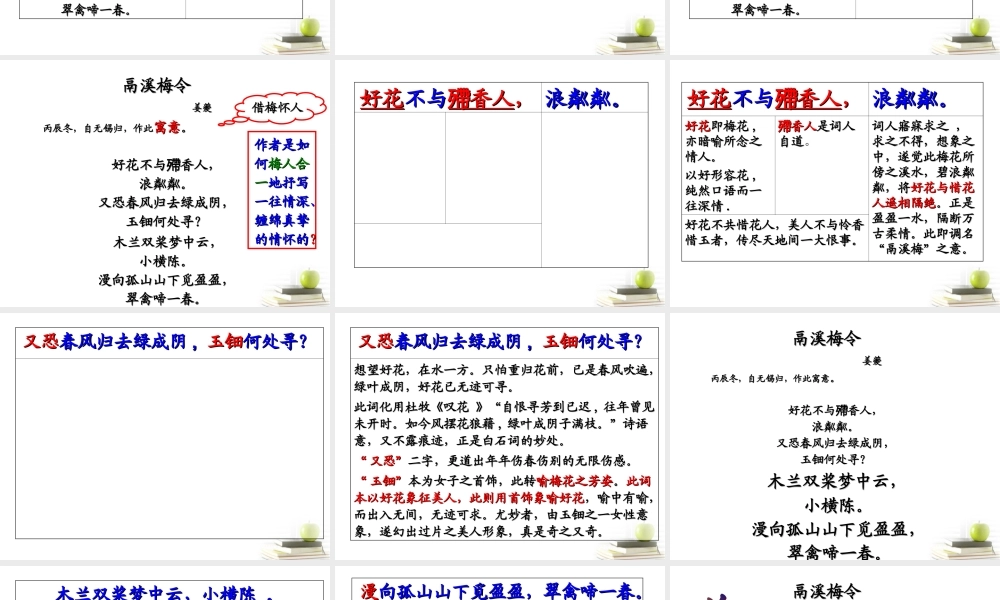 高中语文 (鬲溪梅令)课件 苏教版选修(唐诗宋词选读) 课件