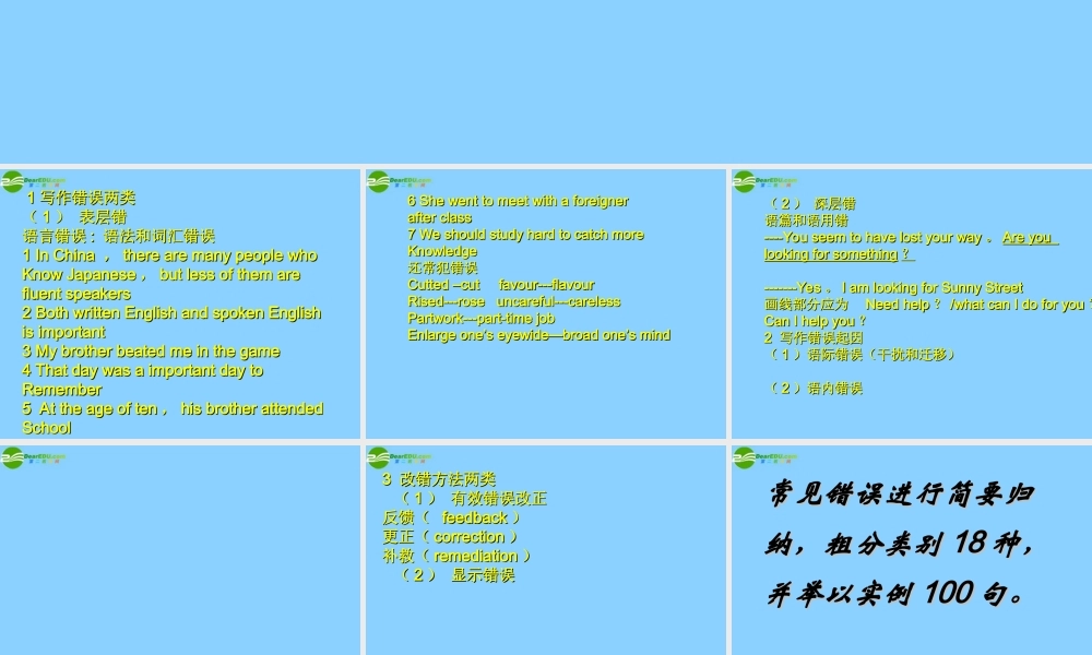 高考化学 书面表达常见错误100句课件