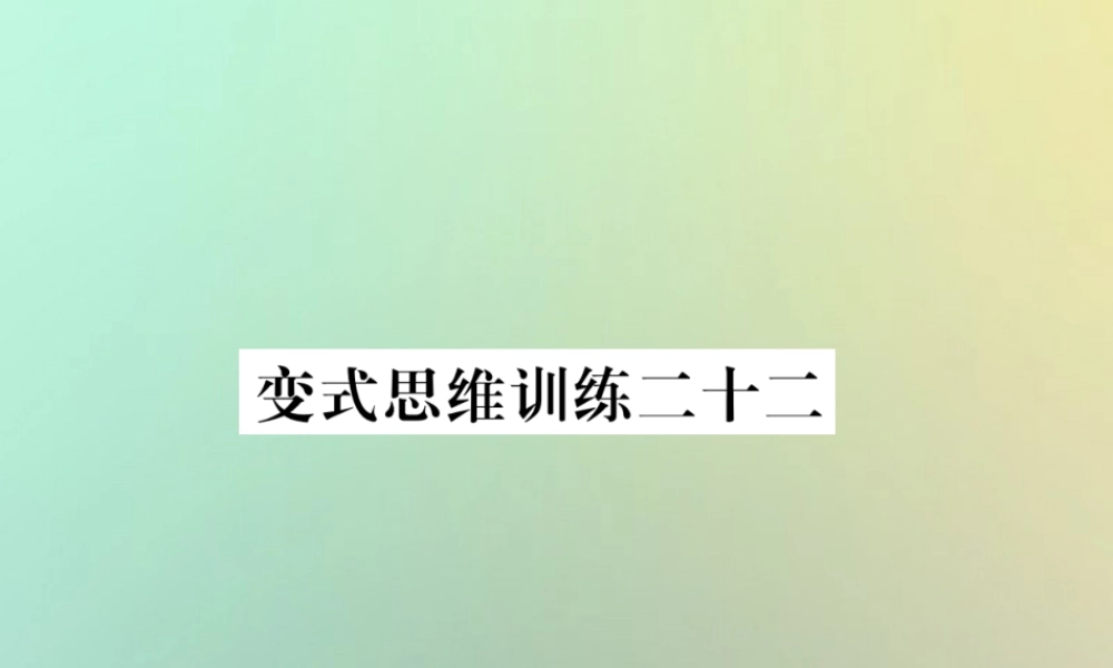 秋七年级数学上册 变式思维训练22习题课件 (新版)华东师大版 课件