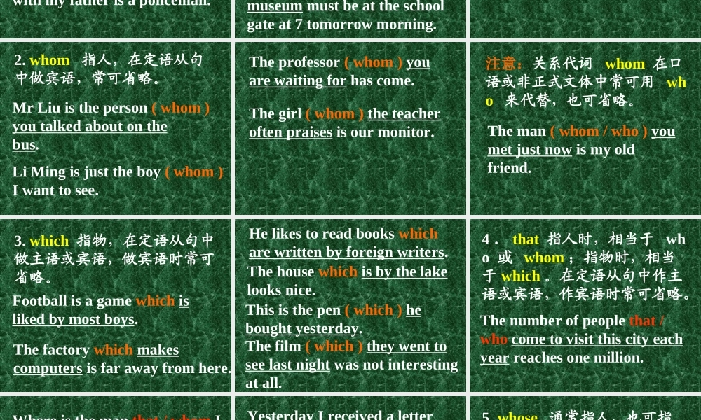 高三英语第一轮复习课件之定语从句 新课标 人教版 课件