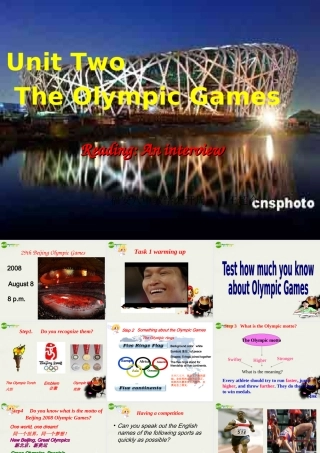 高中英语 m2u2 the Olympic Games课件 新人教版必修2 课件