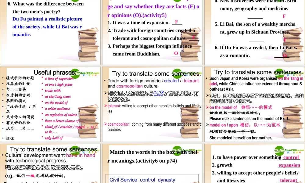 高中英语 book8module_6_period_1课件 新人教版选修8 课件