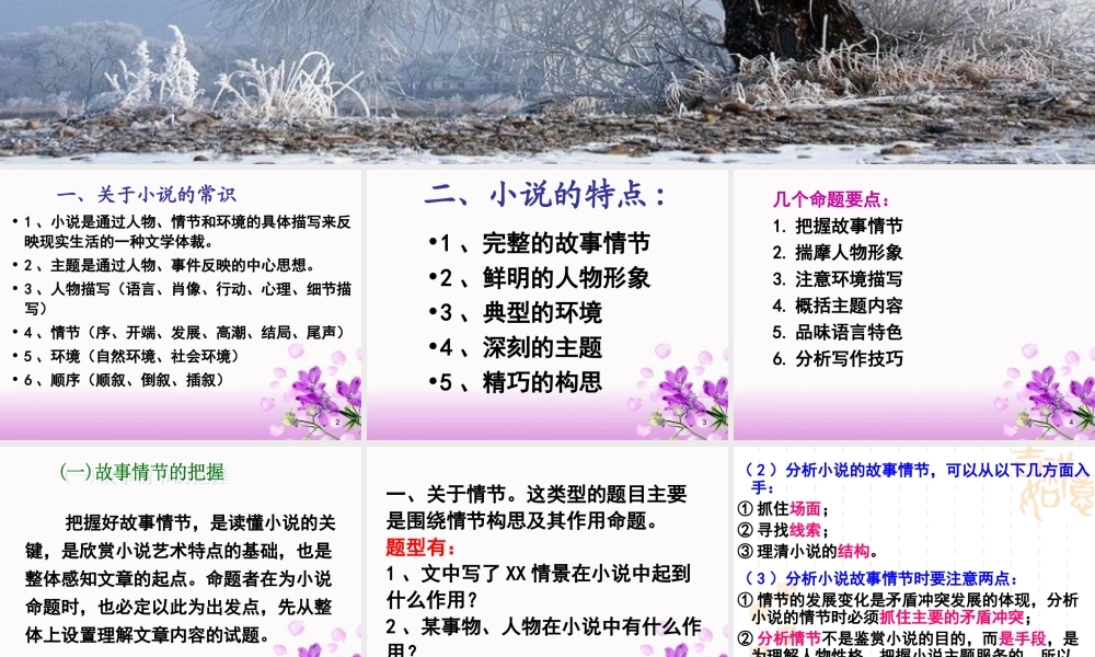 高三语文高考小说阅读鉴赏课件