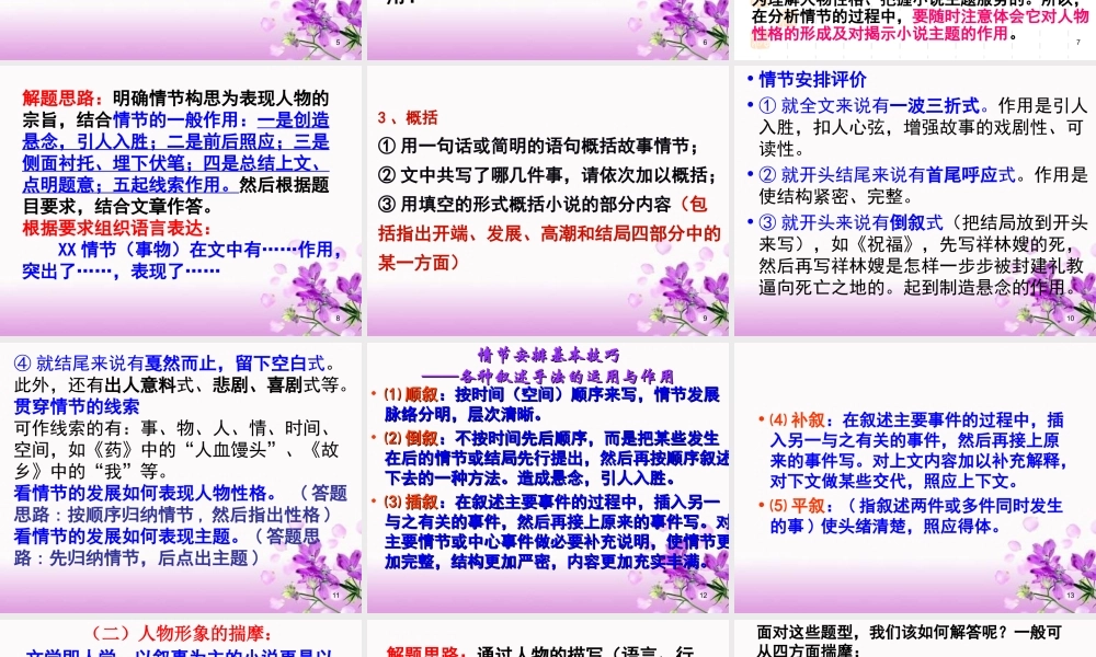 高三语文高考小说阅读鉴赏课件