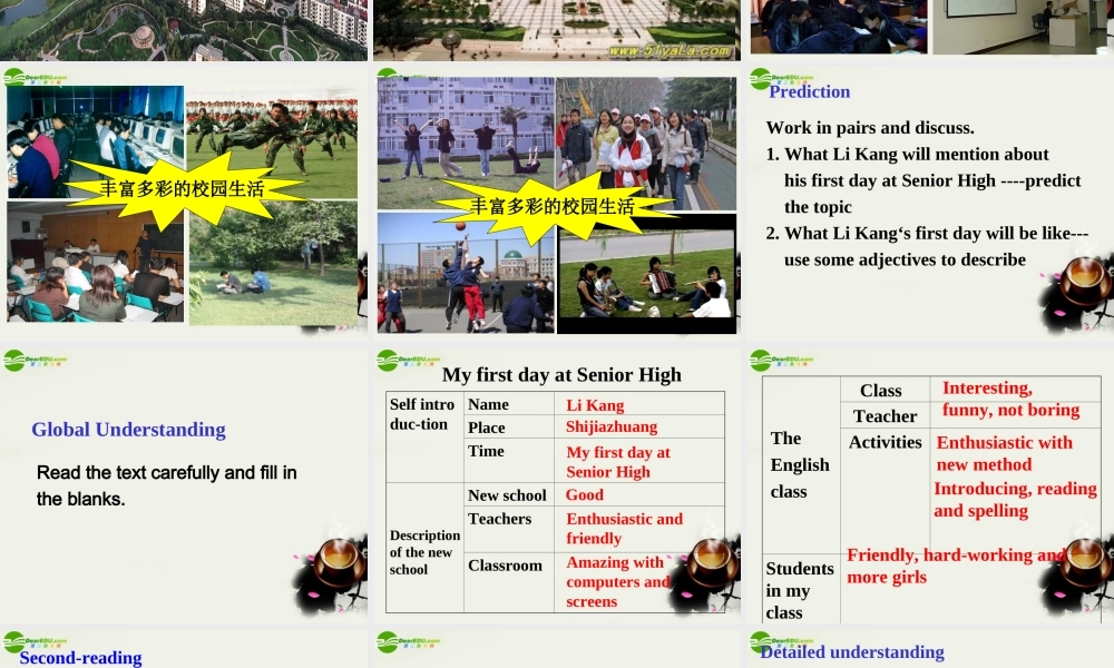 高中英语 Reading课件 外研版必修1 课件