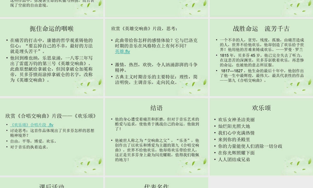 高中高一音乐 贝多芬课件