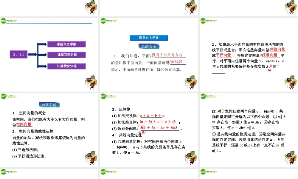 高中数学 第3章311空间向量与立体几何精品课件 苏教版选修2-1 课件