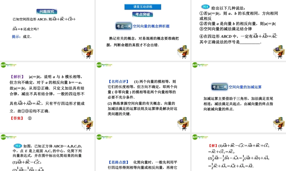 高中数学 第3章311空间向量与立体几何精品课件 苏教版选修2-1 课件
