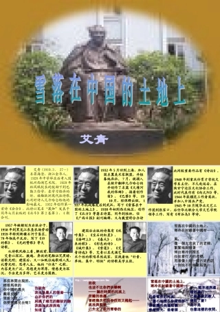 高中语文雪落在中国的土地上课件2 粤教版 必修2 课件