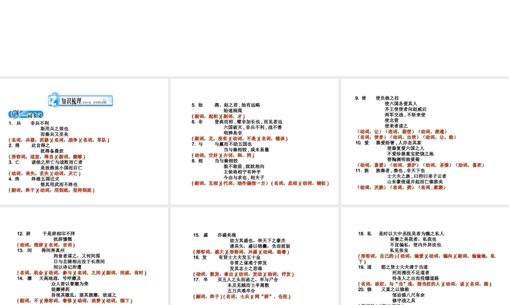 高中语文备战精品课件：古代散文二 课件