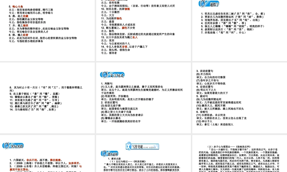 高中语文备战精品课件：古代散文二 课件