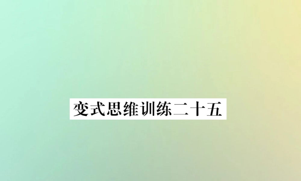 秋七年级数学上册 变式思维训练25习题课件 (新版)华东师大版 课件