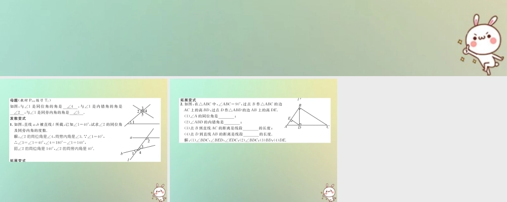 秋七年级数学上册 变式思维训练25习题课件 (新版)华东师大版 课件
