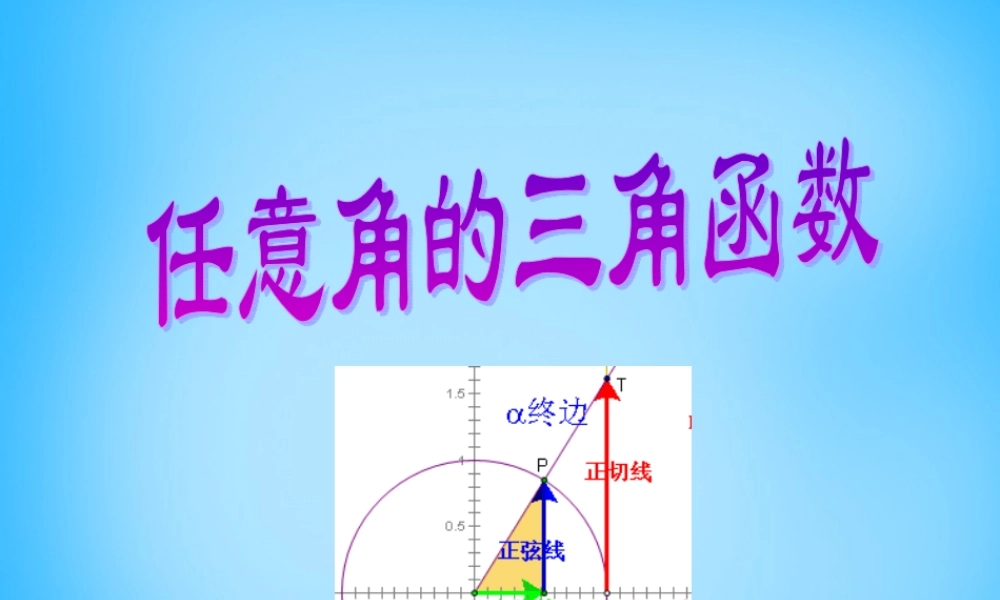高考数学复习(任意角的三角函数)课件