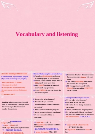 高中英语 Module 6 Films and TV Programmes Vocabulary and listening课件 外研版必修2 课件