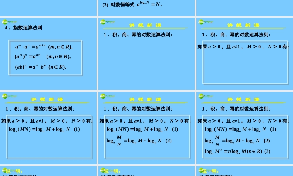 高中数学 221对数与对数运算二课件 新人教A版必修1 课件