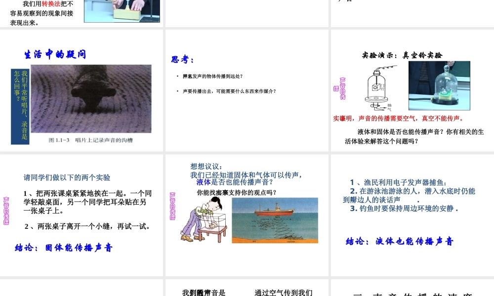 声音的产生和传播