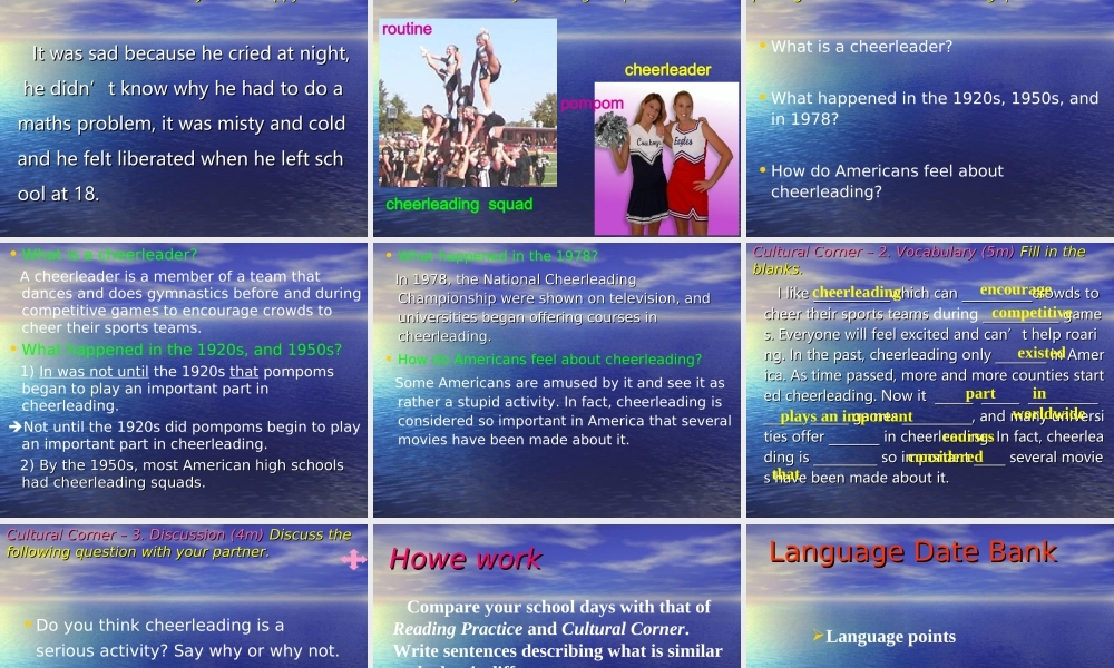 高中英语必修7Module 2 Highlights of mey senior Year-Period 4-5[TY]ppt 课件