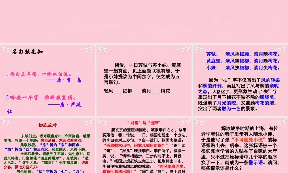 高中语文第8课咬文嚼字课件新人教版必修5 课件