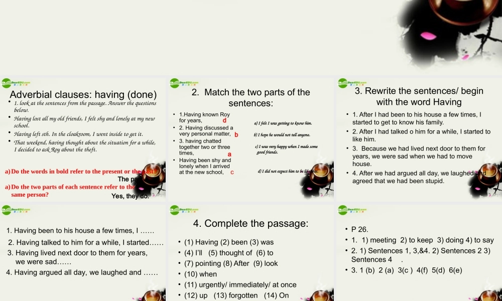 高中英语 Module3(Friendship)Grammar课件3 外研版选修6 课件