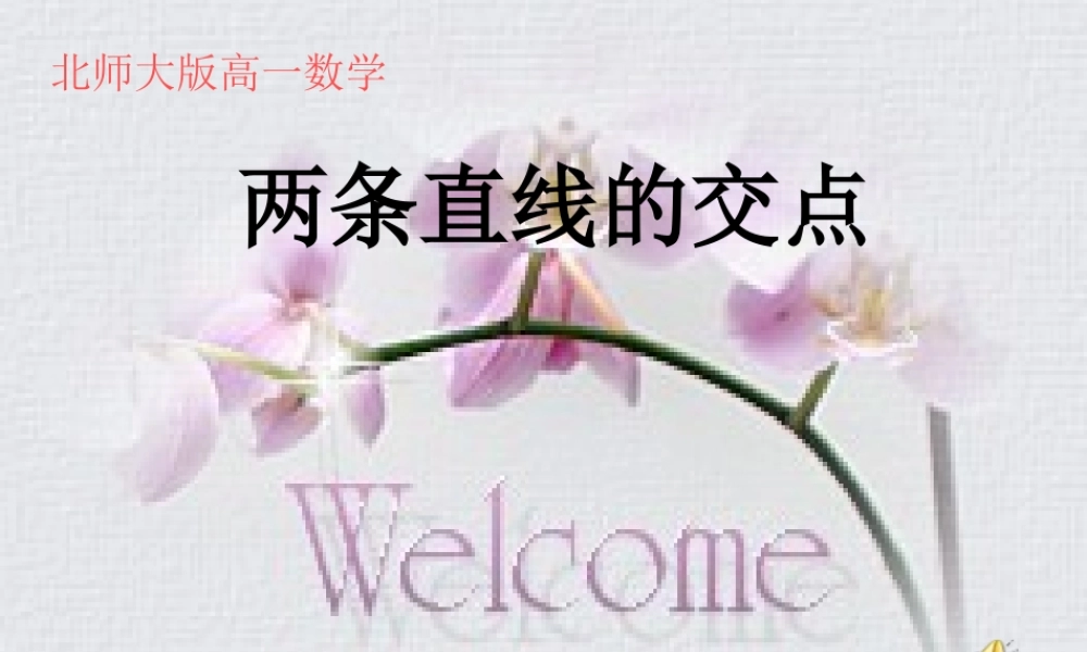 高中数学 两直线的交点1课件 北师大版必修2 课件