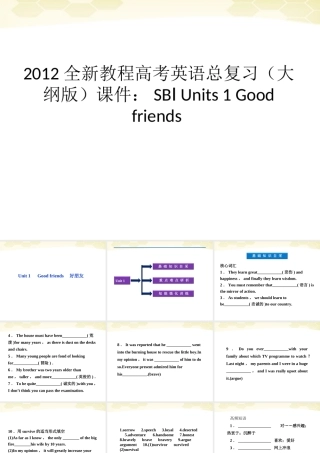 高考英语总复习 Units 1 Good friends课件 大纲人教版 课件