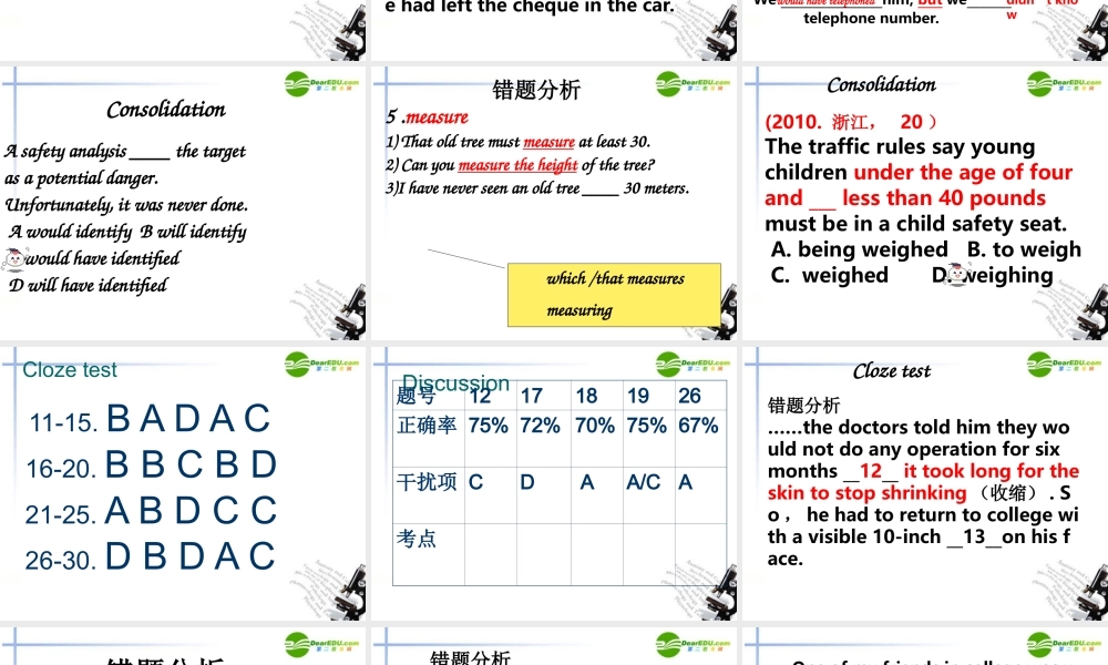 高考英语 试卷讲评课件