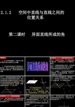 高中数学：21(异面直线所成的角)优秀课件(新人教A版必修2) 课件