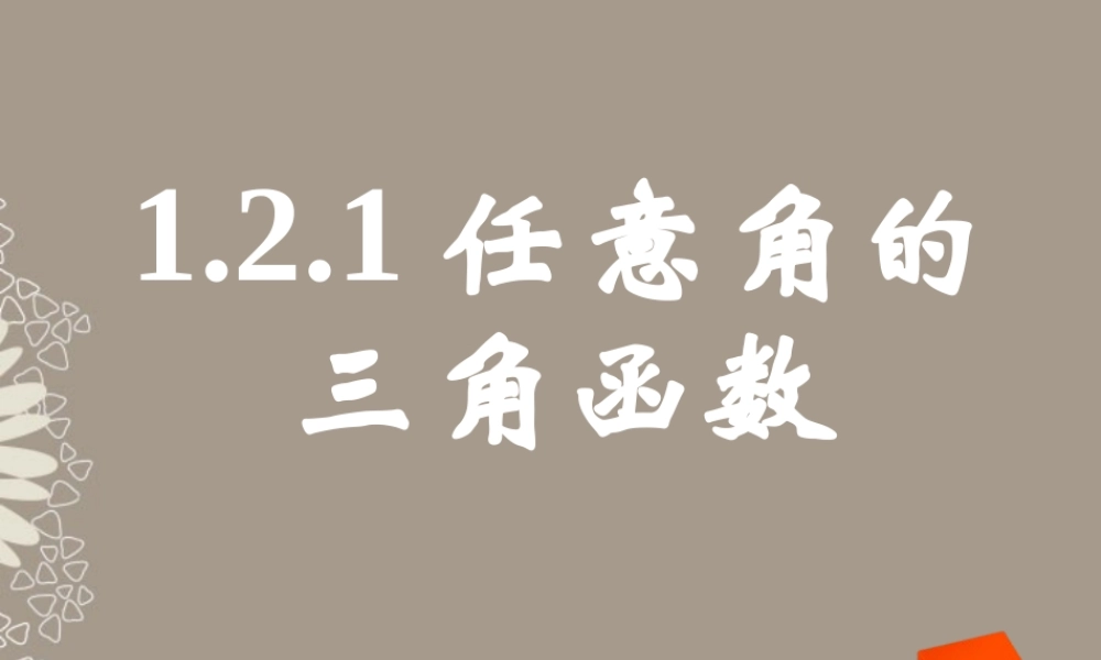 高一数学 (121任意角的三角函数)课件(二) 课件