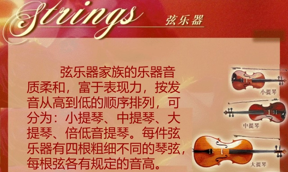 管弦乐队四个分组介绍