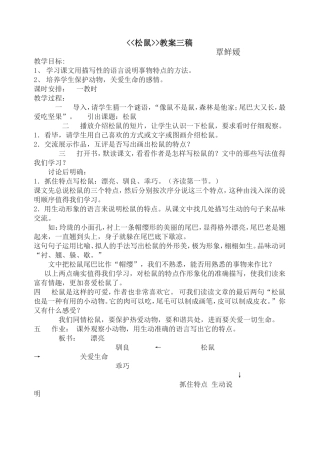 《松鼠》教案定稿