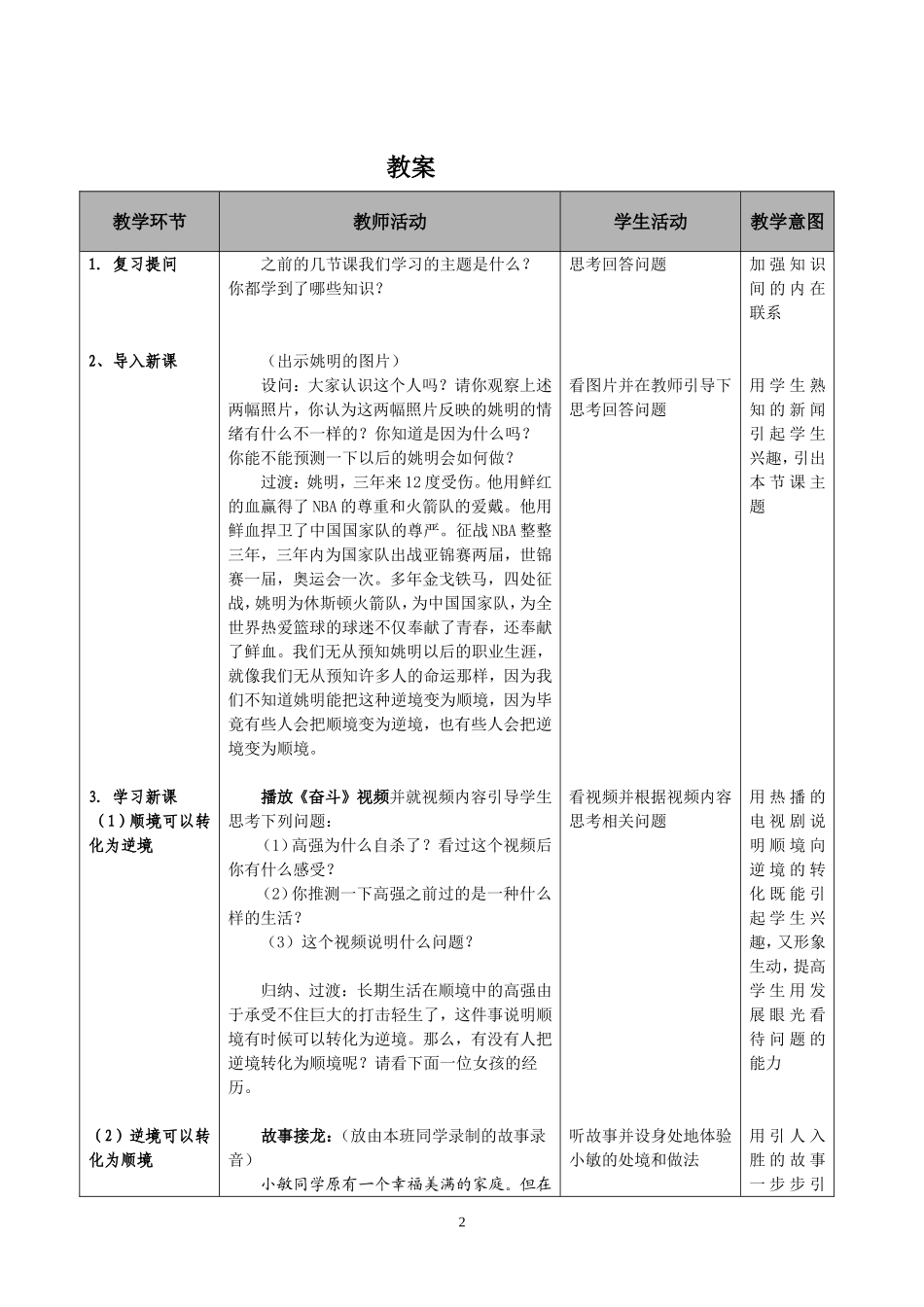 《我要感谢挫折》教学设计_第2页