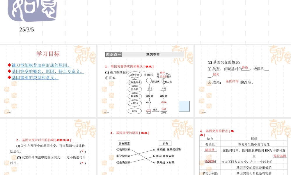 基因突变和重组